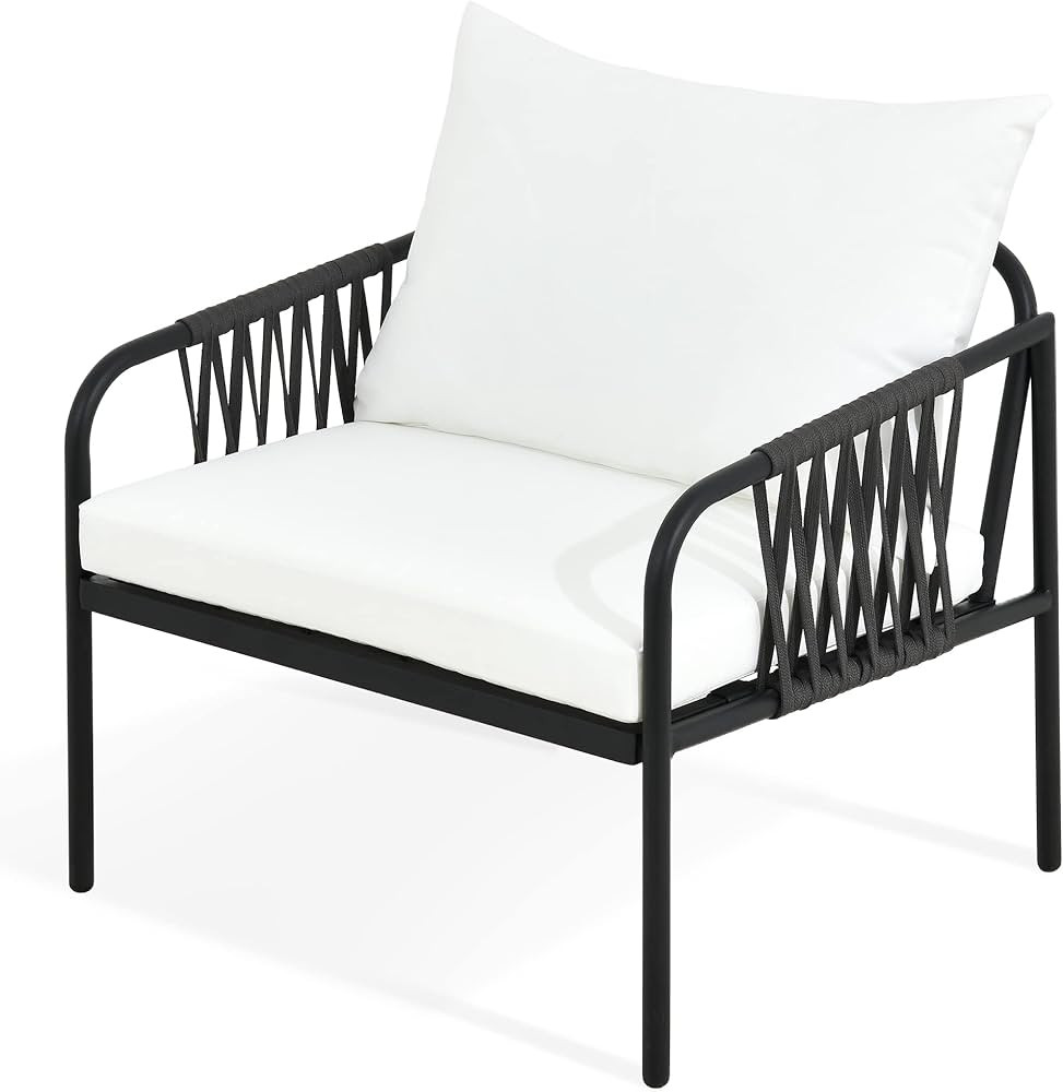 YITAHOME Outdoor Patio Furniture Sofa Chair, Singe All-Weather Rope Woven Sectional Sofa with Cus... | Amazon (US)