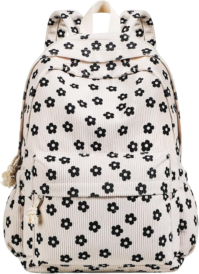School Backpack for Teens Girls, Women 15.6 Inch Laptop Bags, Cute Corduroy Backpack, School Supp... | Amazon (US)