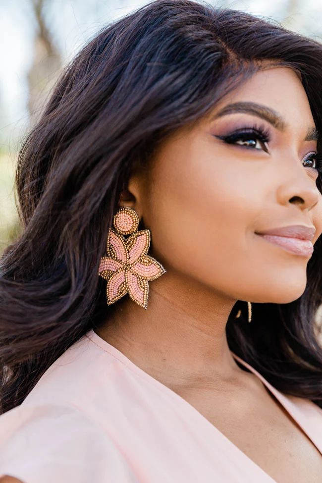 Color Me Coral Floral Beaded Earrings FINAL SALE | The Pink Lily Boutique