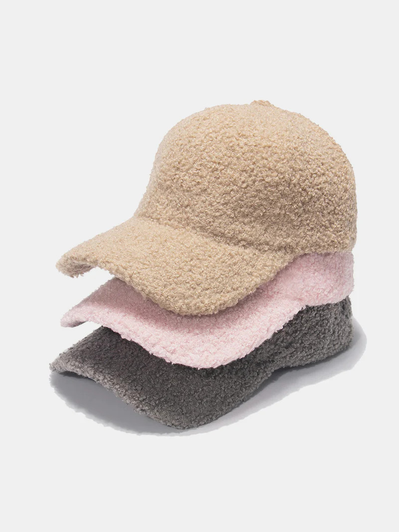 Sherpa Solid Color Baseball Cap Ivory | Casual Chic Boutique