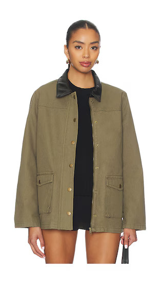 Gloria Barn Jacket in Olive Green | Revolve Clothing (Global)