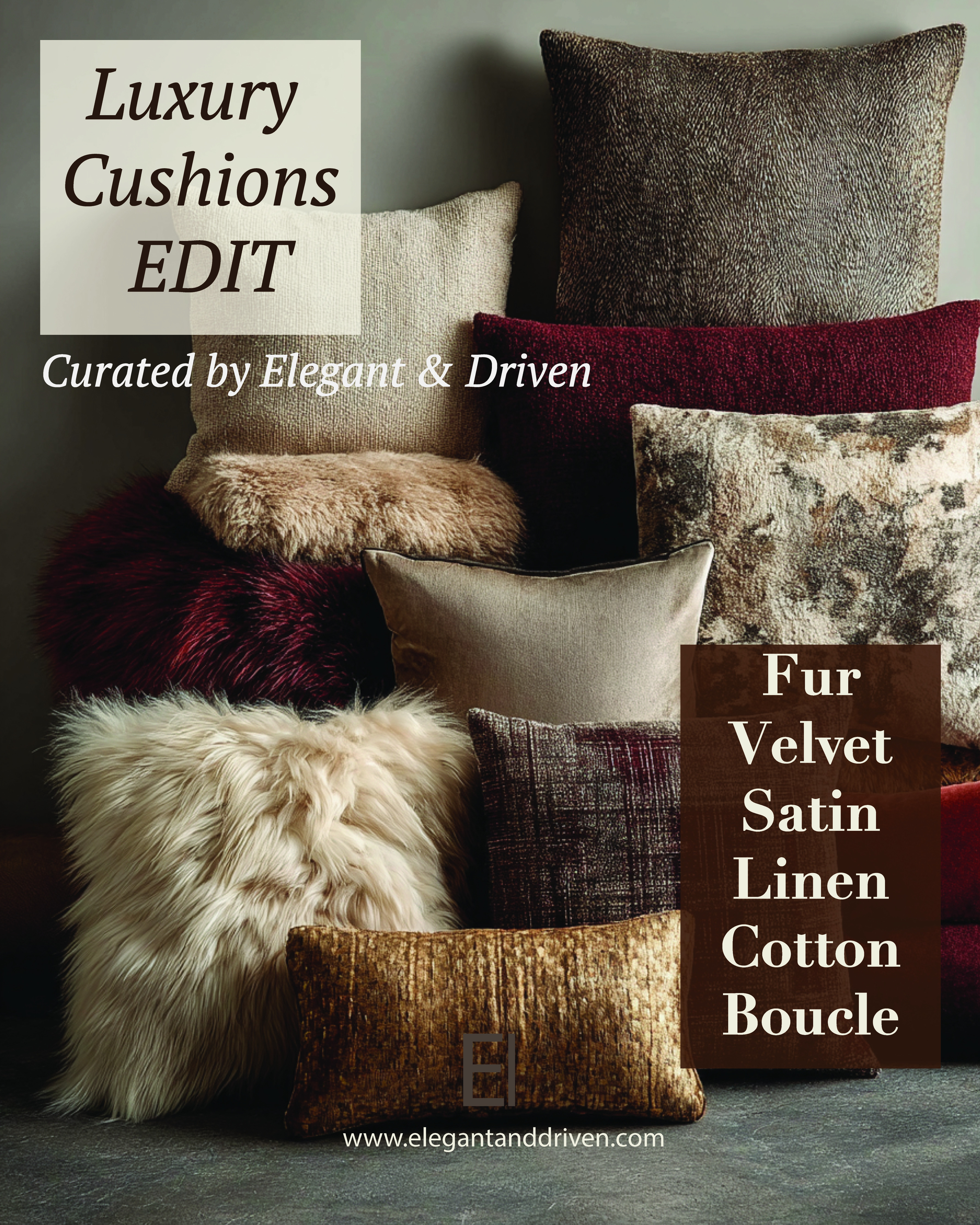 Luxury is built on layers — not logos.

From fur to bouclé, velvet to linen, each texture tells a story.
These cushions prove that comfort and sophistication can coexist — beautifully.

🪞 The Luxury Cushions Edit
Layer like a designer. Stack like an influencer. Match like an interior designer.

#QuietLuxuryHome #ElegantAndDriven #InteriorDesignTips #HomeStyling #DecorInspiration #LTKHome #NeutralDecor #BoucleDecor #VelvetCushions #MinimalistLuxury #StatementPieces 

 #LTKHoliday #LTKHome #LTKStyleTip