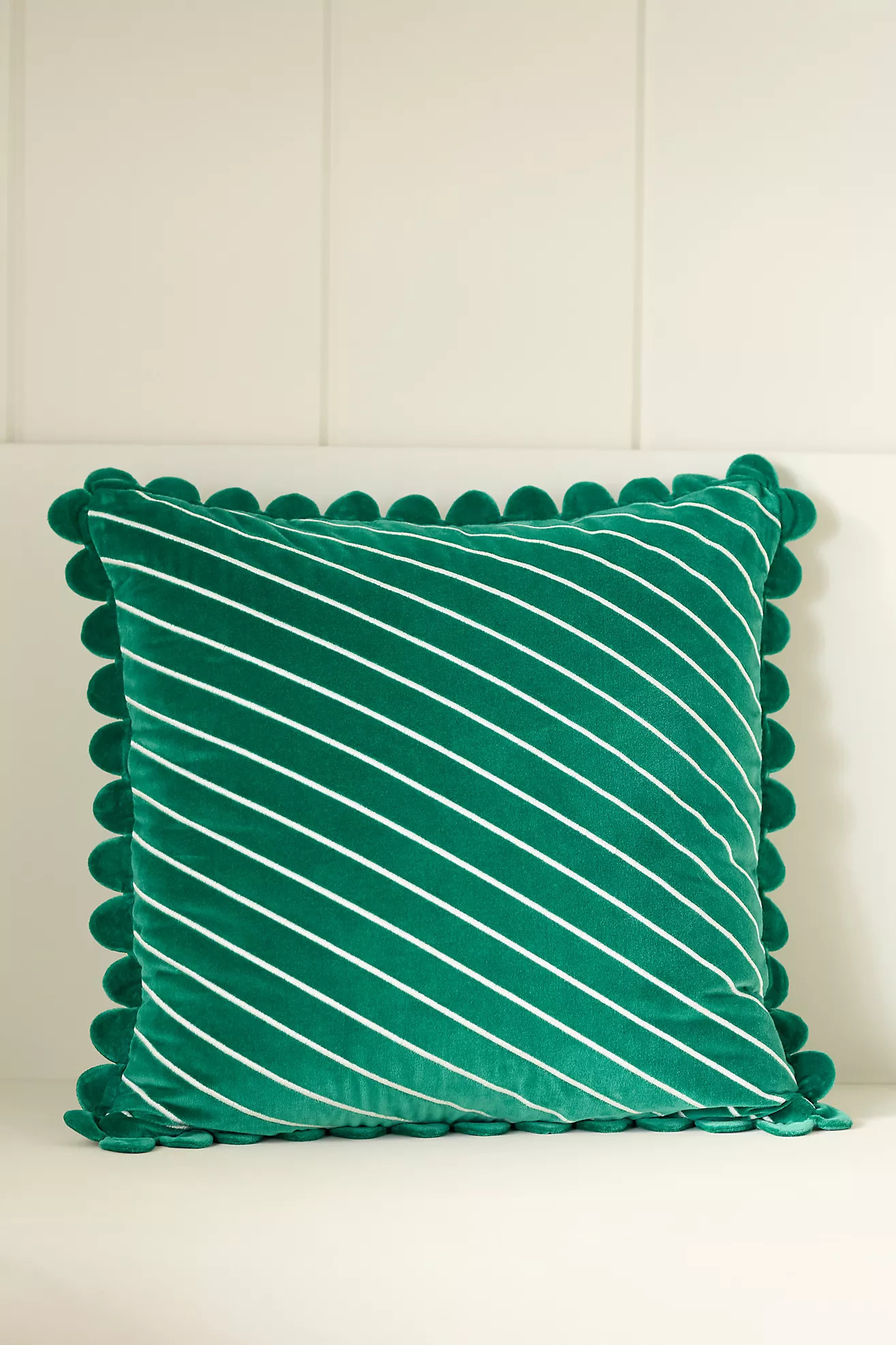 Cotton Velvet Striped Pillow | Anthropologie (US)