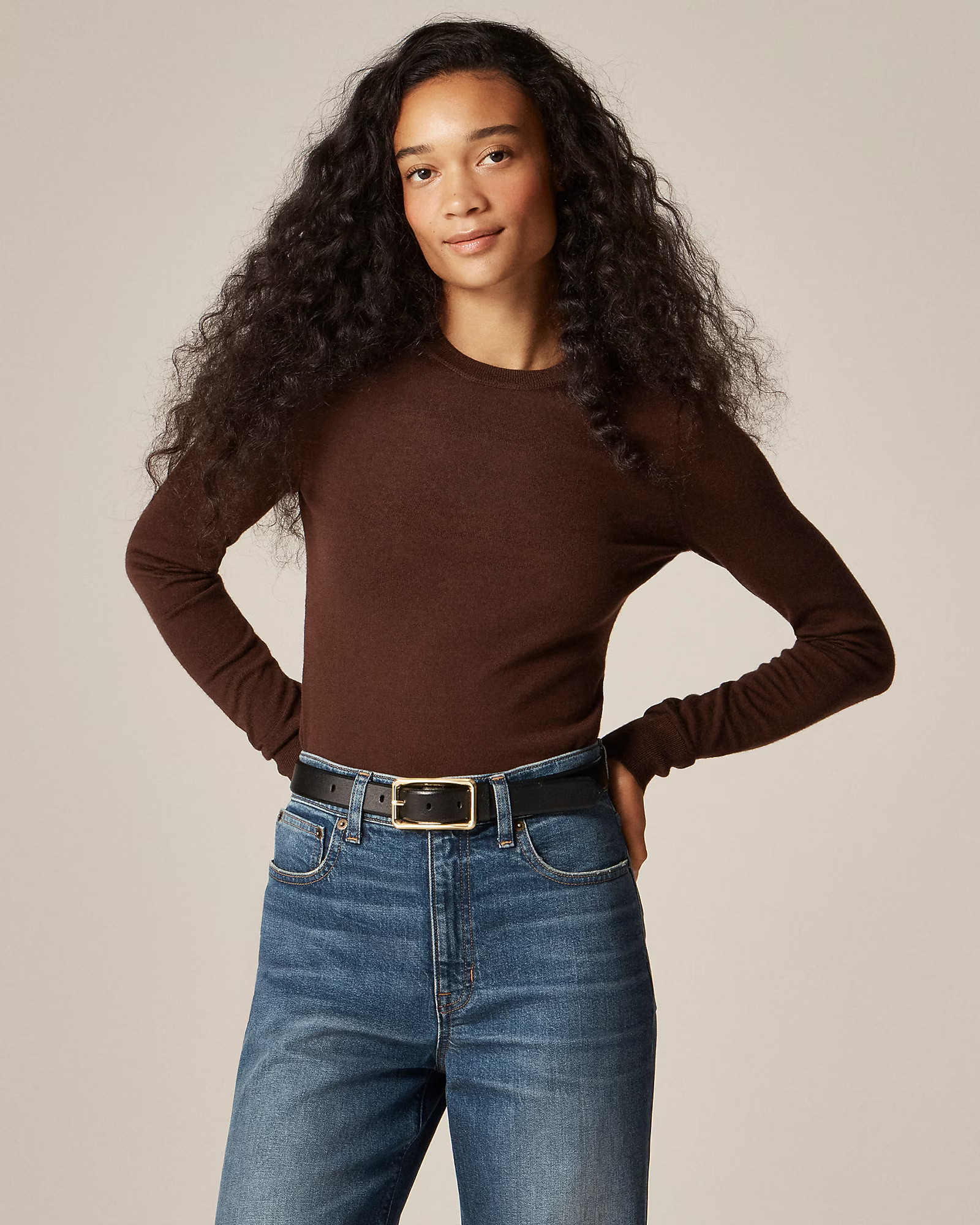 Carolyn fitted crewneck sweater in merino wool | J. Crew US