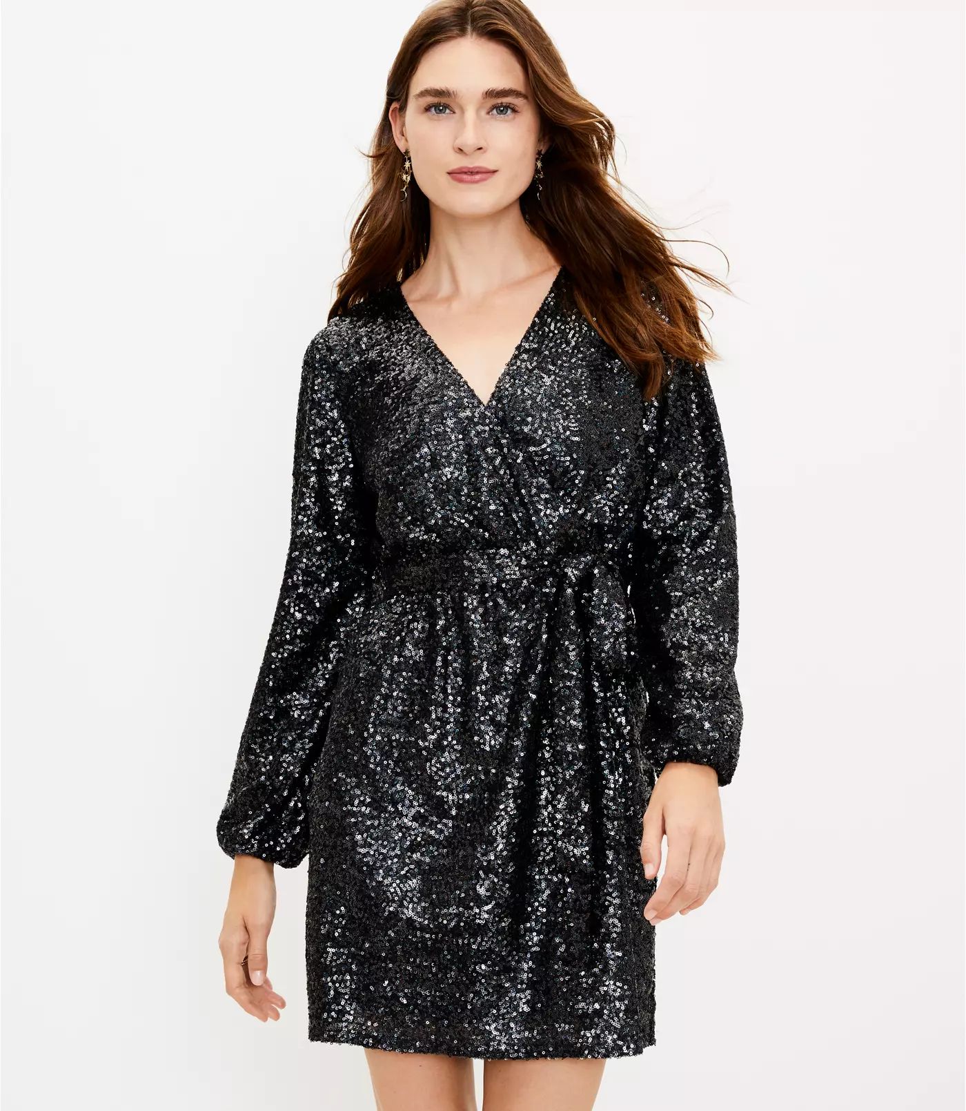 Sequin Wrap Dress | LOFT | LOFT