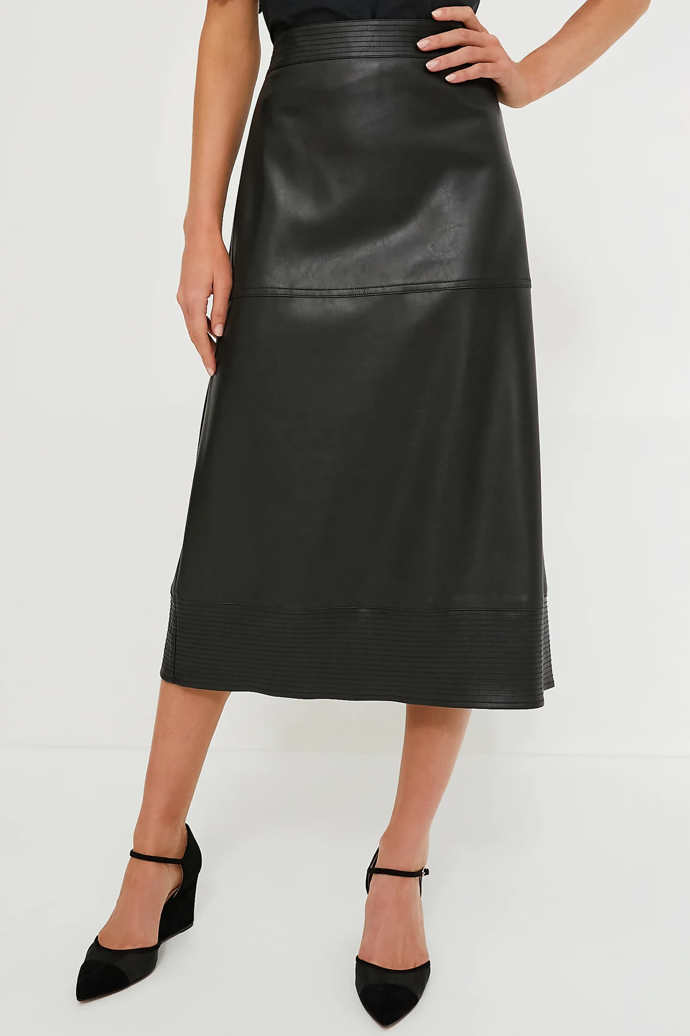Black Leather Zaira Skirt | Tuckernuck (US)