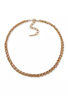 Nine West Gold Tone 18" Wheat Chain Collar Necklace | Belk