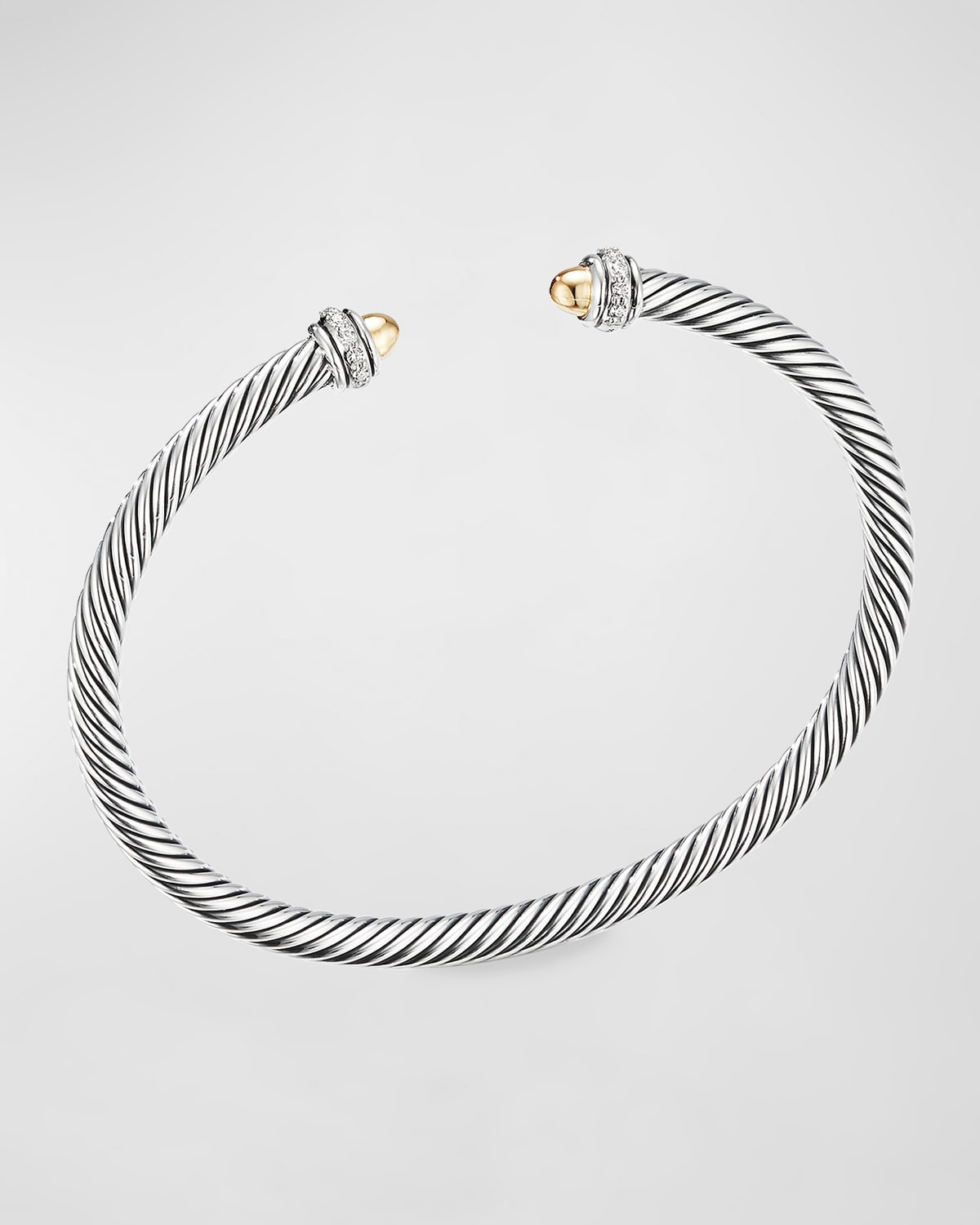 Cable Bracelet w/ 18k Gold & Diamond | Neiman Marcus