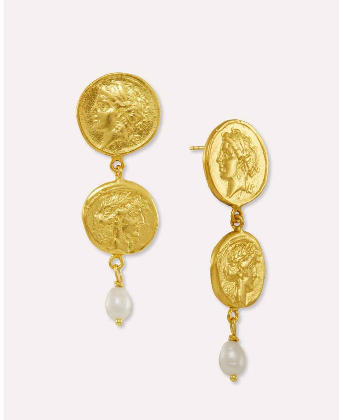 Ottoman Hands Odella and Pearl Drop Stud Earrings - Gold | Macy's