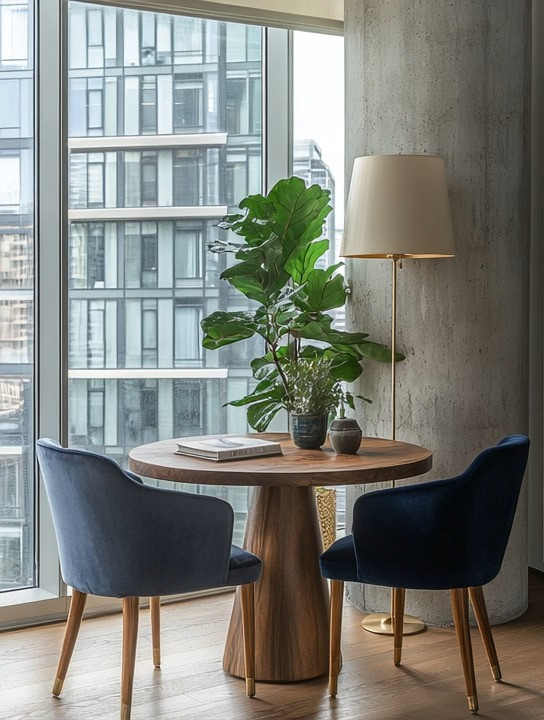 Create a glamorous home café with a sculptural wooden table, plush velvet chairs, and a statement plant tucked into the corner for natural balance. The mix of warm wood and soft velvet feels inviting and refined, making this setup perfect for morning coffee, casual meals, or evening conversations.

What truly transforms the space is the floor lamp. Placed beside the table, it adds a warm glow that enhances the nighttime view, creating depth and ambiance once the sun goes down. Simple, intentional lighting turns this corner into a beautiful, usable space — day or night.

#homecafecorner #velvetchairs #eleganthomedecor 

 #LTKHome