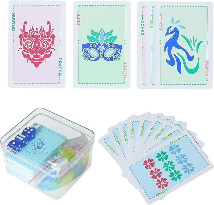 Jongyance 160-Piece American Mahjong Playing Cards Set, Includes Manual, Storage Box, Dice, Chips... | Amazon (US)