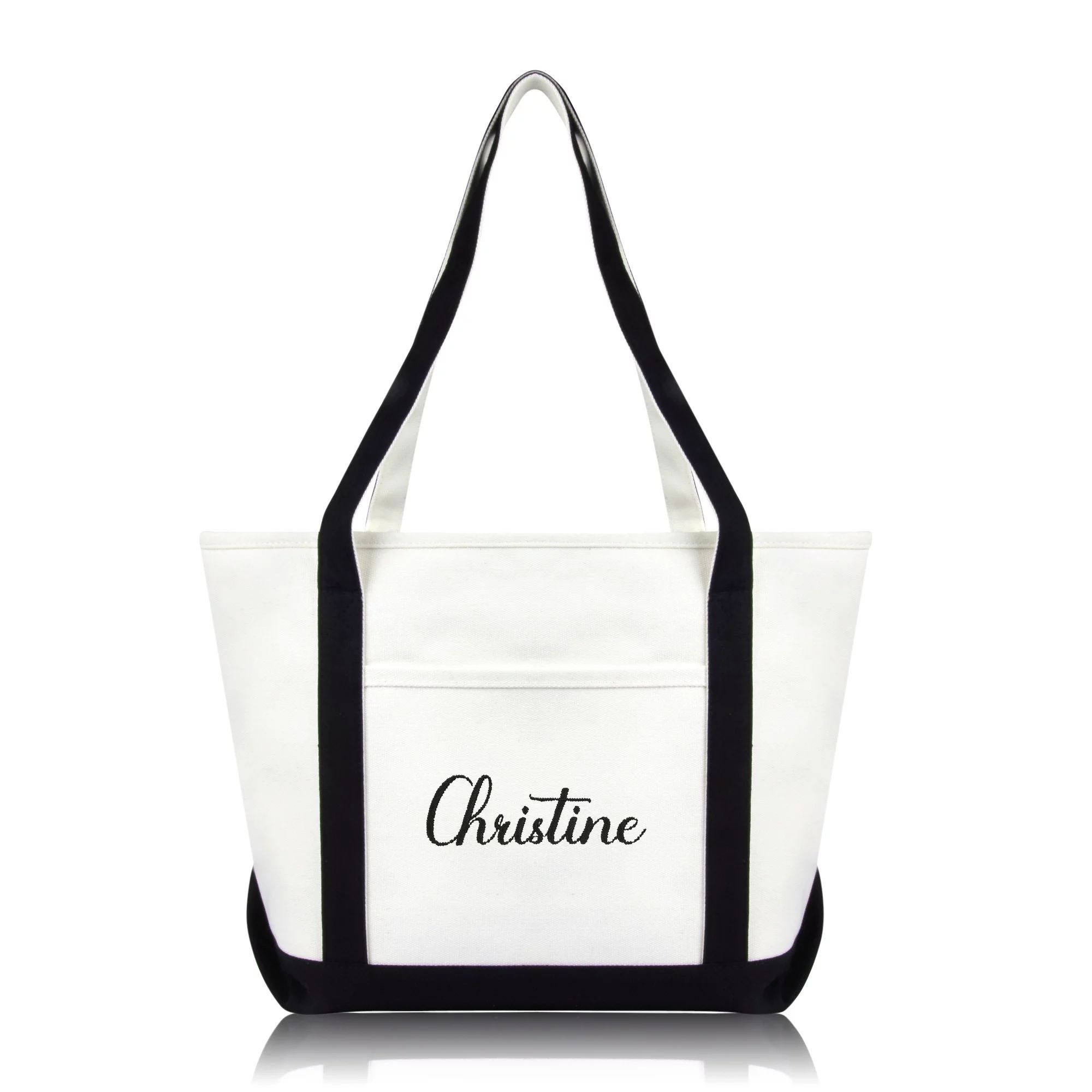 DALIX Women's Custom Monogrammed Names Premium Embroidered Tote Hand Bag Christine | Walmart (US)