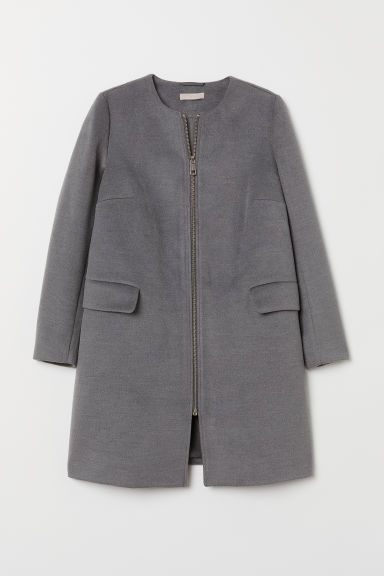 H & M - H & M+ Short Coat - Gray | H&M (US + CA)