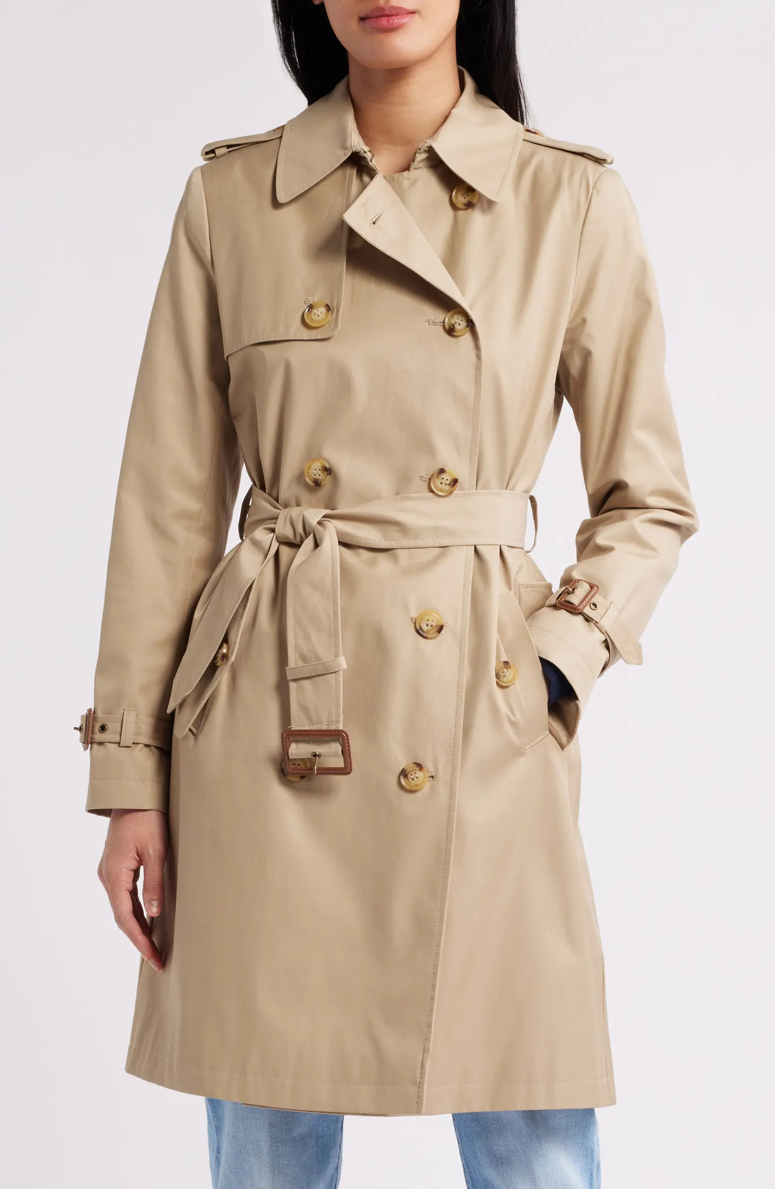 Belted Water Resistant Double Breasted Trench Coat | Nordstrom