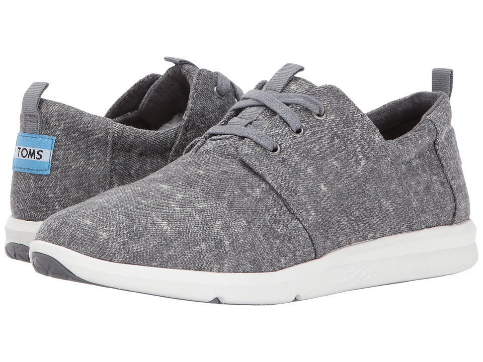 TOMS - Del Rey Sneaker (Steel Grey Washed Denim) Women's Lace up casual Shoes | Zappos
