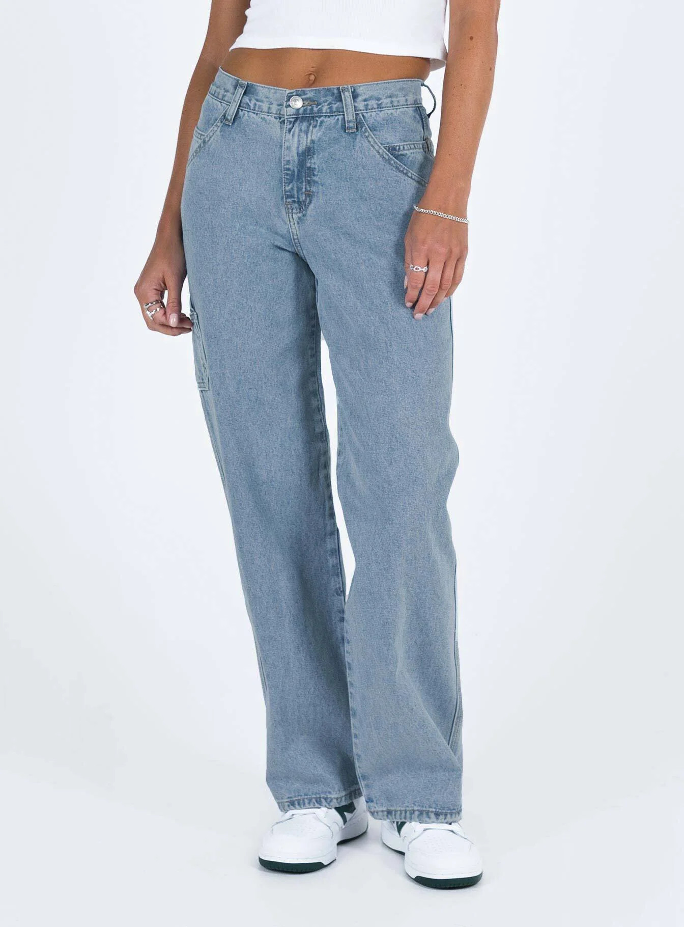 Tami Cargo Jeans Mid Wash Denim | Princess Polly US