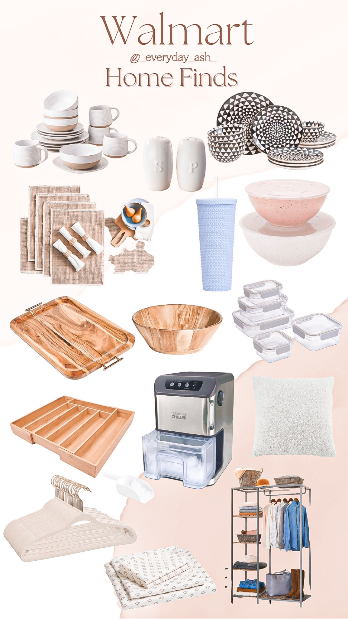 Walmart home finds 

I personally own the neutral dining plates - LOVE 
I also own the blue tumbler, food storage, storage bowls & hangers 
I would rebuy all of them and definitely eyeing the other pieces to add to cart 🛒 

Walmart, home decor, wooden tray, wooden bowl, plate set, dining set, kitchen plates, dining plates, blue tumbler, food storage, storage bowl, wooden tray, ice maker, Sherpa pillow, hanger, clothing rack, salt and pepper, dining piece set 

#LTKhome #LTKFind #LTKstyletip