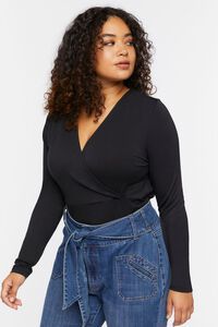 Plus Size Surplice Long-Sleeve Top | Forever 21 | Forever 21 (US)