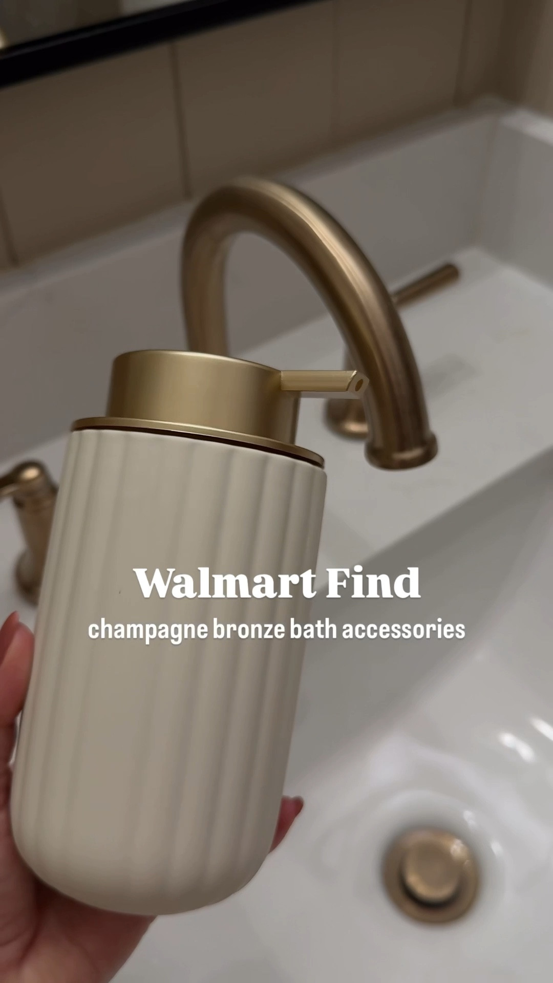 Delta champagne bronze lovers! I found the perfect bath accessories that actually match!!🤩 
3 colors available - cream, sage, and black 
•••
Delta champagne bronze, champagne bronze, champagne bronze hardware, bathroom accessories, bath accessories, master bathroom, primary bathroom, guest bathroom, soap dispenser, Walmart home, gold bathroom accessories, brushed gold


#LTKHome #LTKmorningroutine