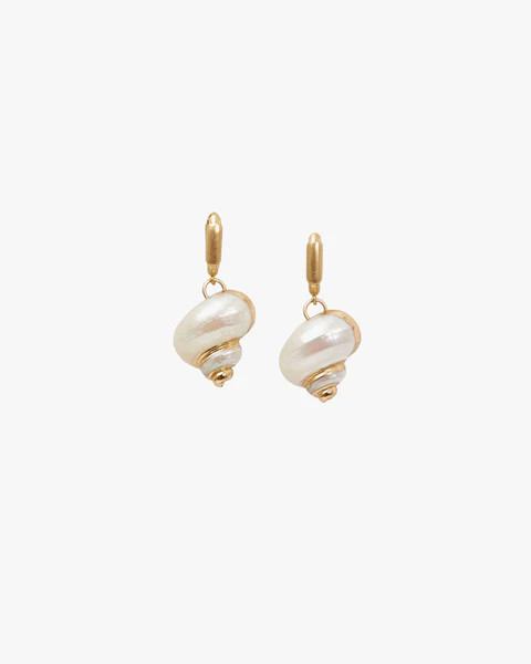 Shell Le Link Huggie Earrings | Clare V.