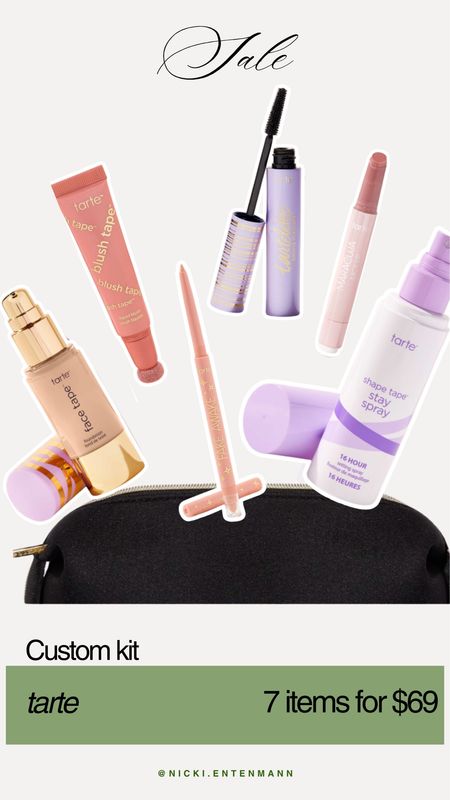 Tarte sale! Create a custom kit with 7 full-size items for $69!! 

Tarte, custom kit, beauty sale, beauty essentials, summer makeup 

#LTKbeauty #LTKsalealert #LTKSeasonal