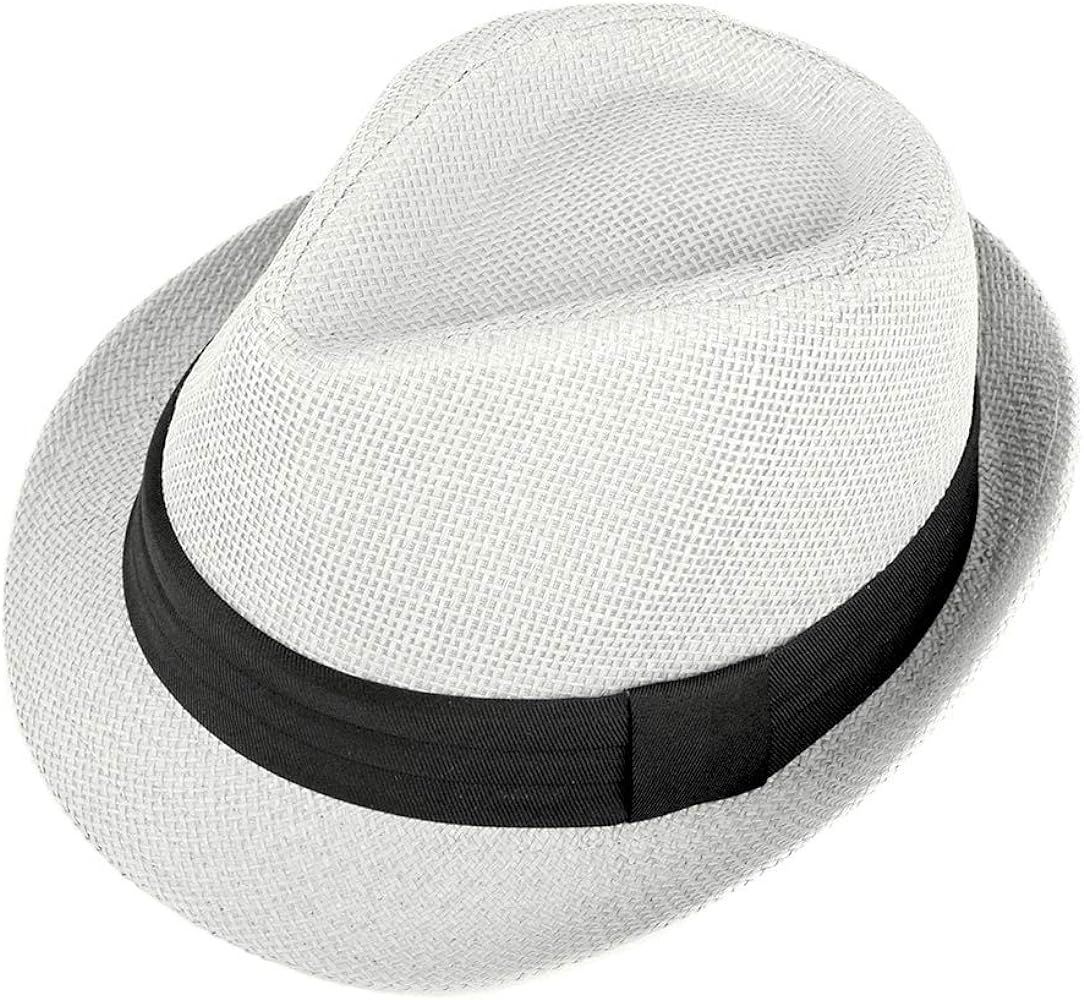 Unisex Summer Short Brim Fedora - Hats for Men & Women + Panama Hats & Straw Hats | Amazon (US)