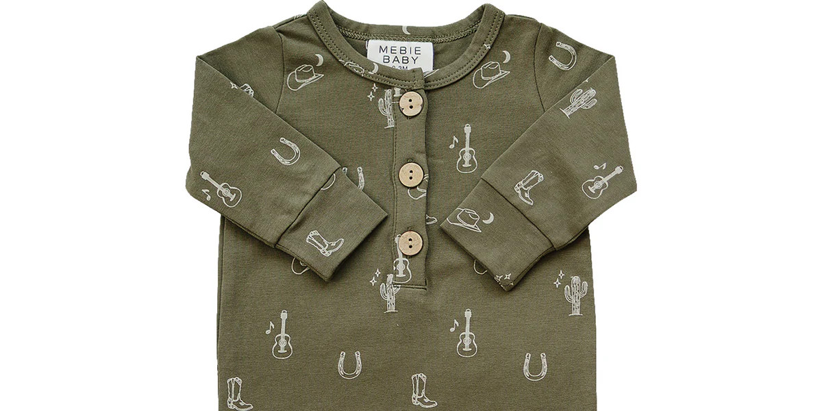 Mebie Baby Vines Long Sleeve Button Romper | Mebie Baby