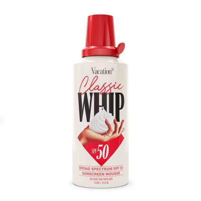 Vacation Classic Whip Sunscreen - SPF 50 - 4oz: Whole Body Application, Foam Form, Unscented | Target