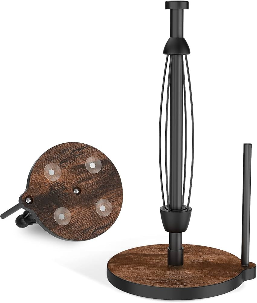 VEHHE Paper Towel Holder Countertop, One-Handed Tearing Wood Paper Towel Holder Farmhouse with Ra... | Amazon (US)