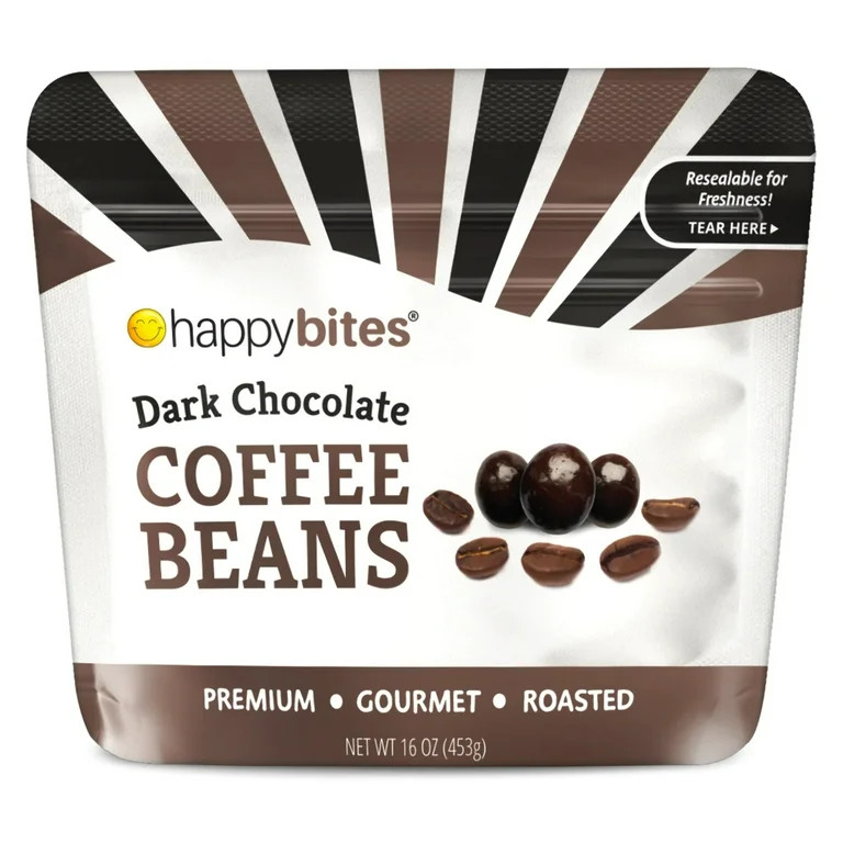 Happy Bites Dark Chocolate Covered Espresso Coffee Beans, 16 Oz | Walmart (US)