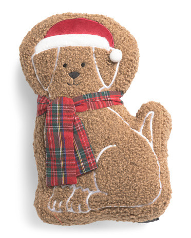 18x10 Teddy Gingerbread Dog Pillow | TJ Maxx