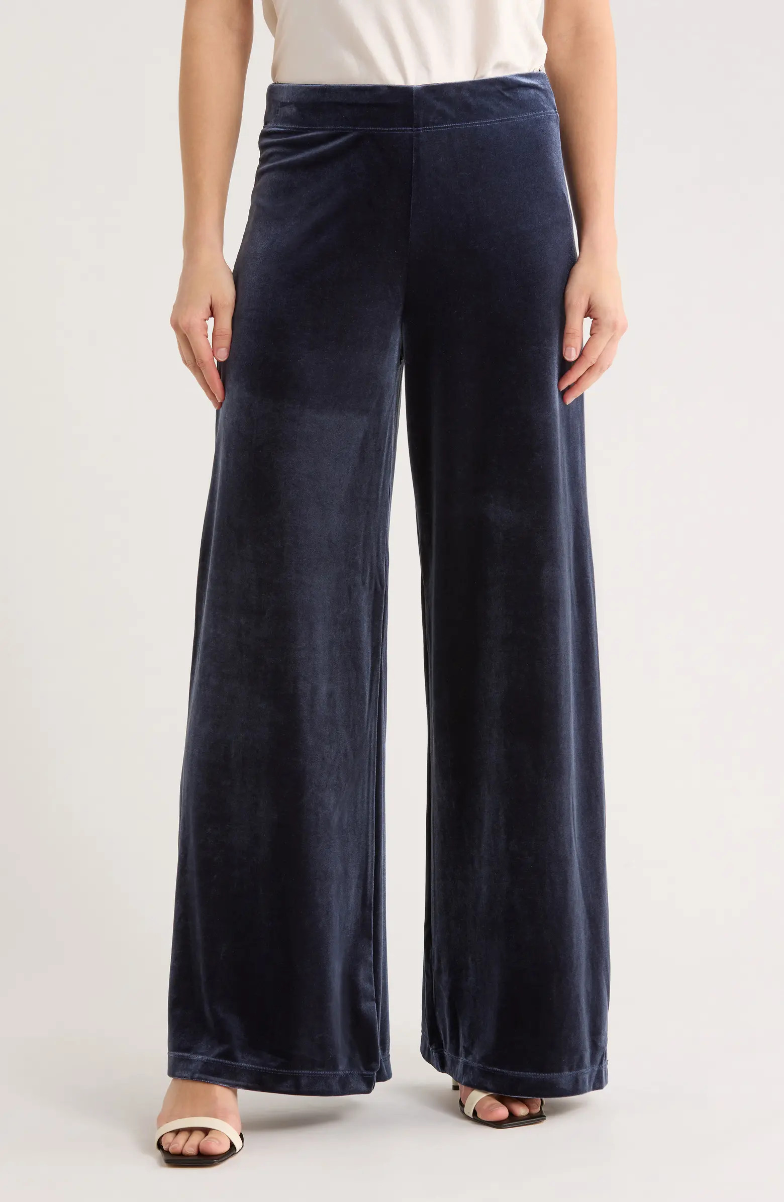 MAX STUDIO Velvet Wide Leg Pants | Nordstromrack | Nordstrom Rack