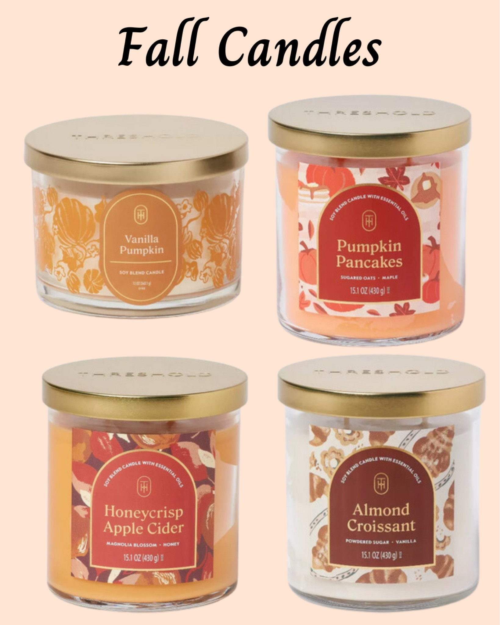 Check out these great fall candles at Target!

Target, home decor, candle, candles, fall candle, fall candles, autumn candles, autumn candle, fall home, autumn home, pumpkins 


#LTKgiftguide #LTKfamily #LTKautumn
