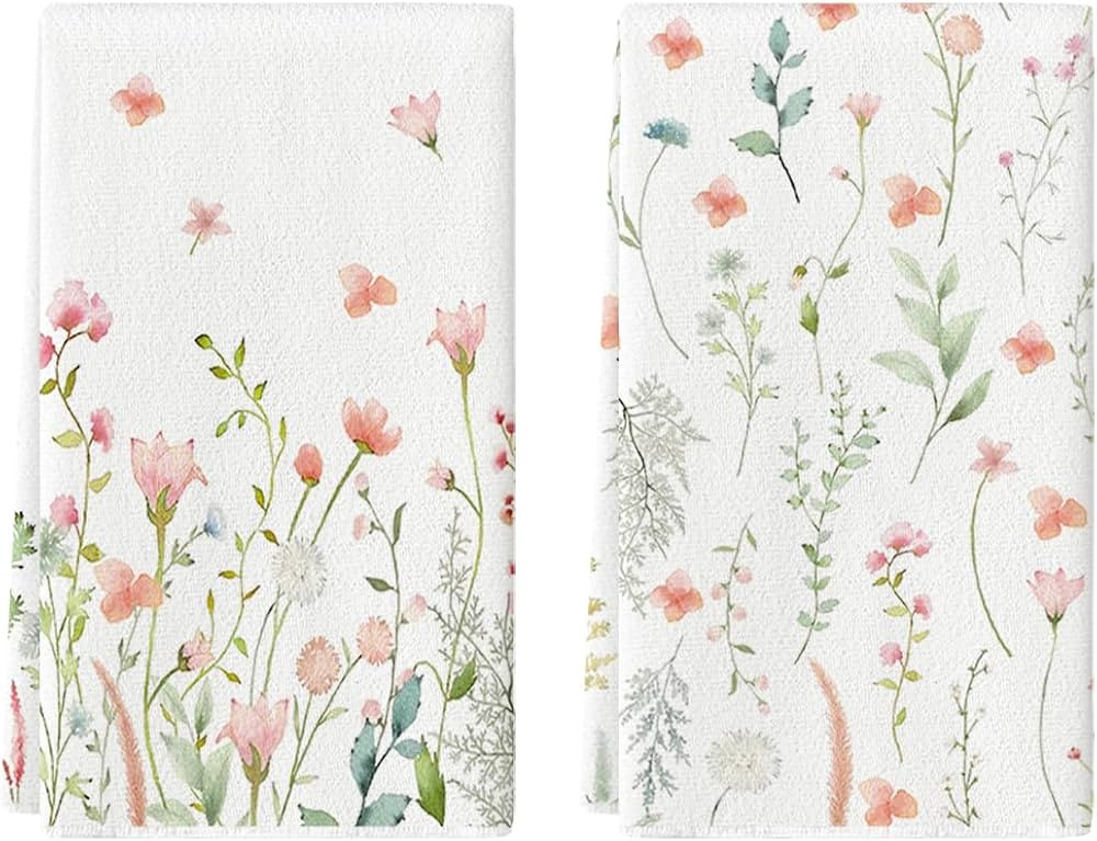 Artoid Mode Plants Floral Spring Kitchen Towels Dish Towels, 18x26 Inch Farmhouse Summer Wildflow... | Amazon (US)
