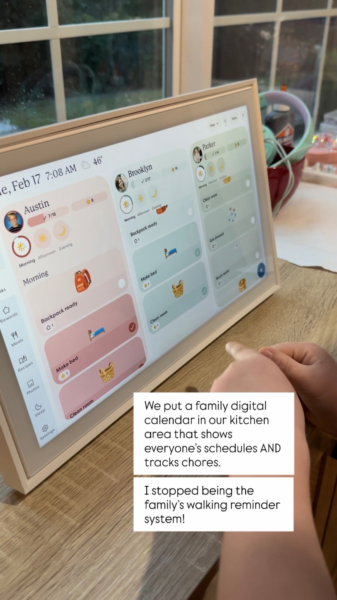 This has made our mornings and after school so much easier! This digital family calendar + chore/routine chart is everything! 

#LTKKids #LTKdayinmylife #LTKmomlife