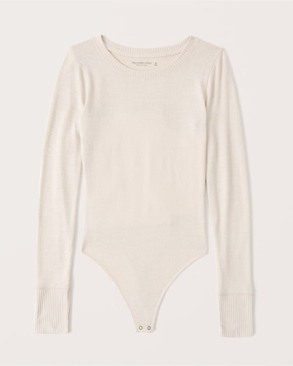 Long-Sleeve Cozy Crewneck Bodysuit | Abercrombie & Fitch (US)