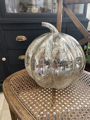 Pottery Barn Silver Mercury Glass Large Pumpkin Fall Thanksgiving  | eBay | eBay US