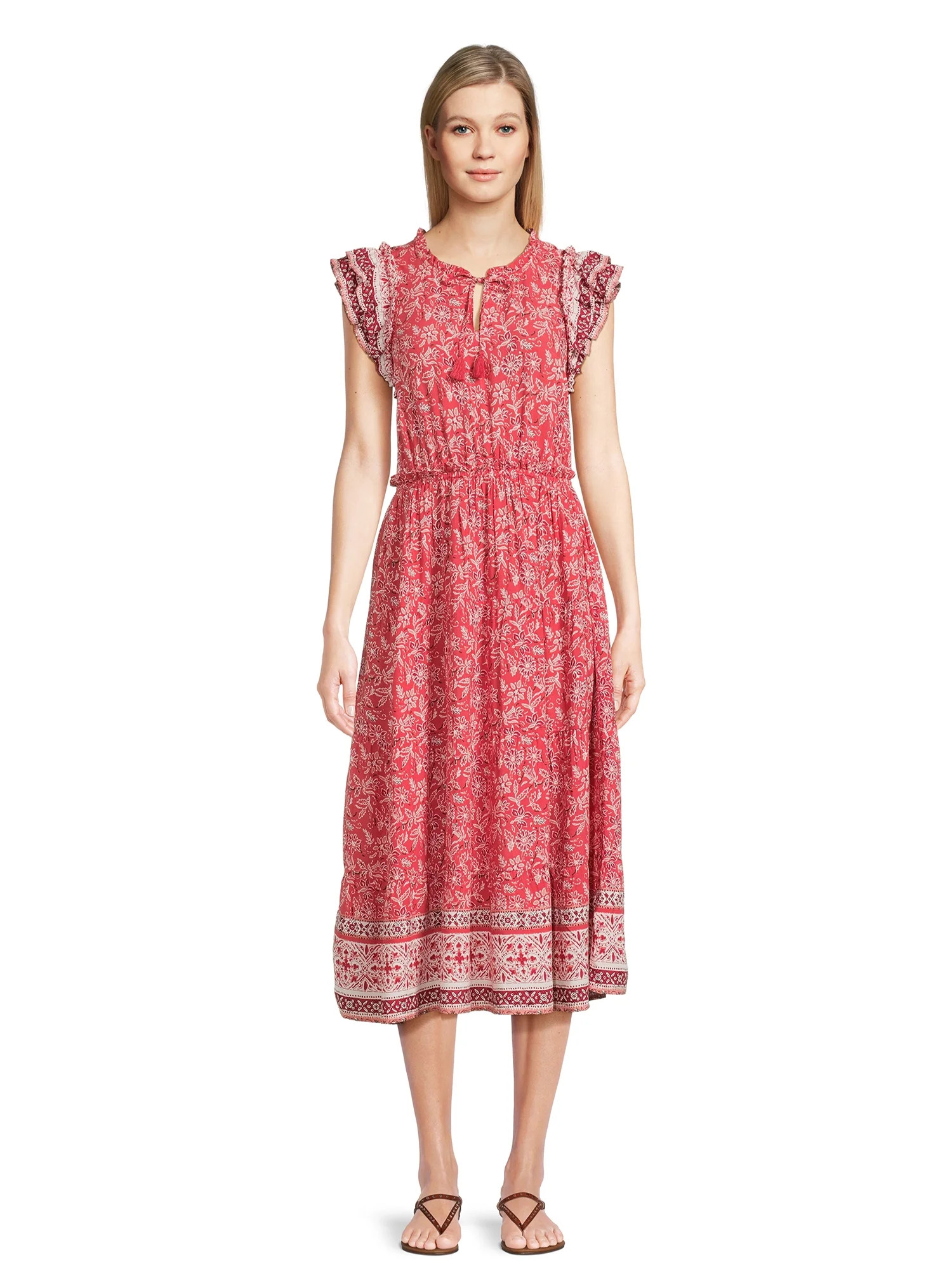 Beachlunchlounge Women's Short Sleeve Boho Dress | Walmart (US)