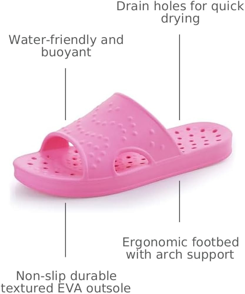 shevalues Shower Shoes for Women Men with Arch Support Quick Drying Pool Slides Lightweight Beach... | Amazon (US)