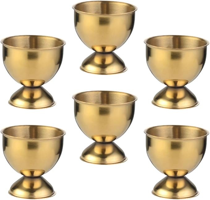 Cabilock 6pcs Egg Cup Egg Tray Stainless Steel Boiled Egg Cups Holder Stand Serving Cup for Egg D... | Amazon (US)