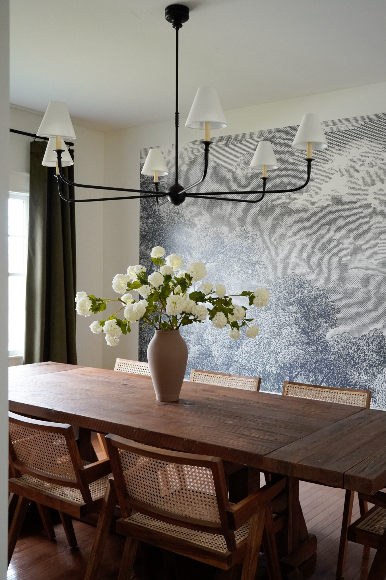 Slim shaded chandelier from Shades of Light! Love how it just completes the space in here  

#LTKhome