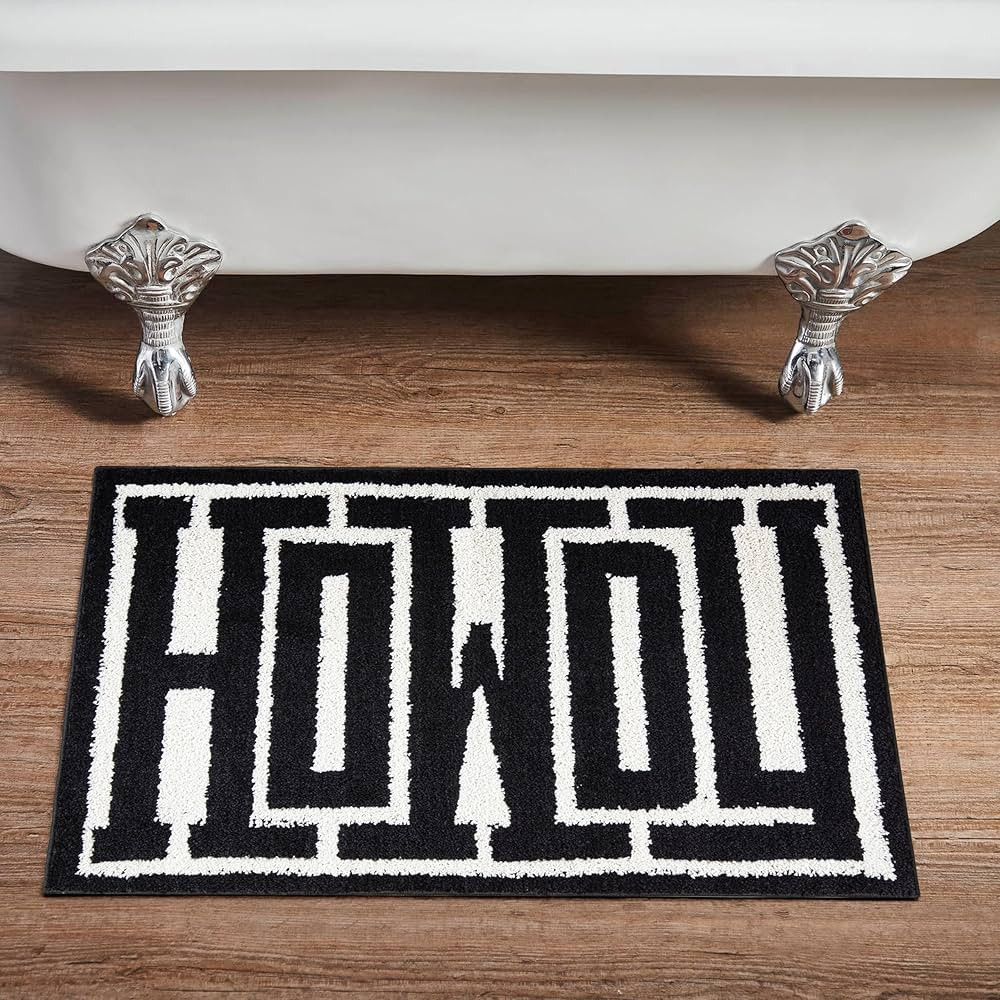 RoomTalks Howdy Bath Mat 20''W x 32''L Bathroom Mat Rubber Backed Microfiber Shower Bath Rug | Amazon (US)