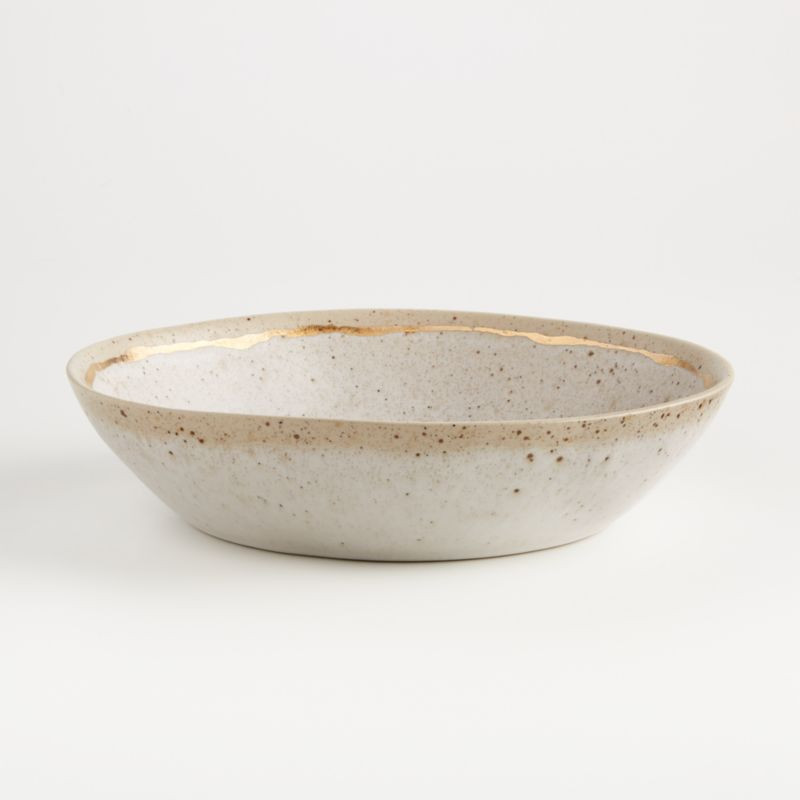 Primrose Holiday Gold Low Bowl + Reviews | Crate & Barrel | Crate & Barrel