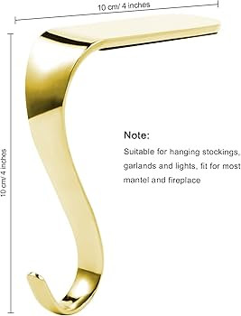 Sunshane 4 Pieces Christmas Stocking Holders Mantel Hanger Hooks Xmas Mantle Grips Set Safety Han... | Amazon (US)