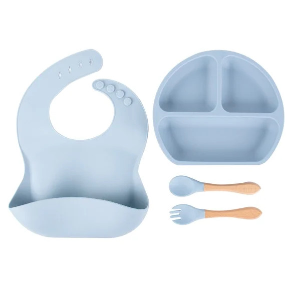 2 Set(4PCS/Set) Pack Silicone Baby Feeding Set Baby Led Weaning Supplies Includes Suction Divided... | Walmart (US)