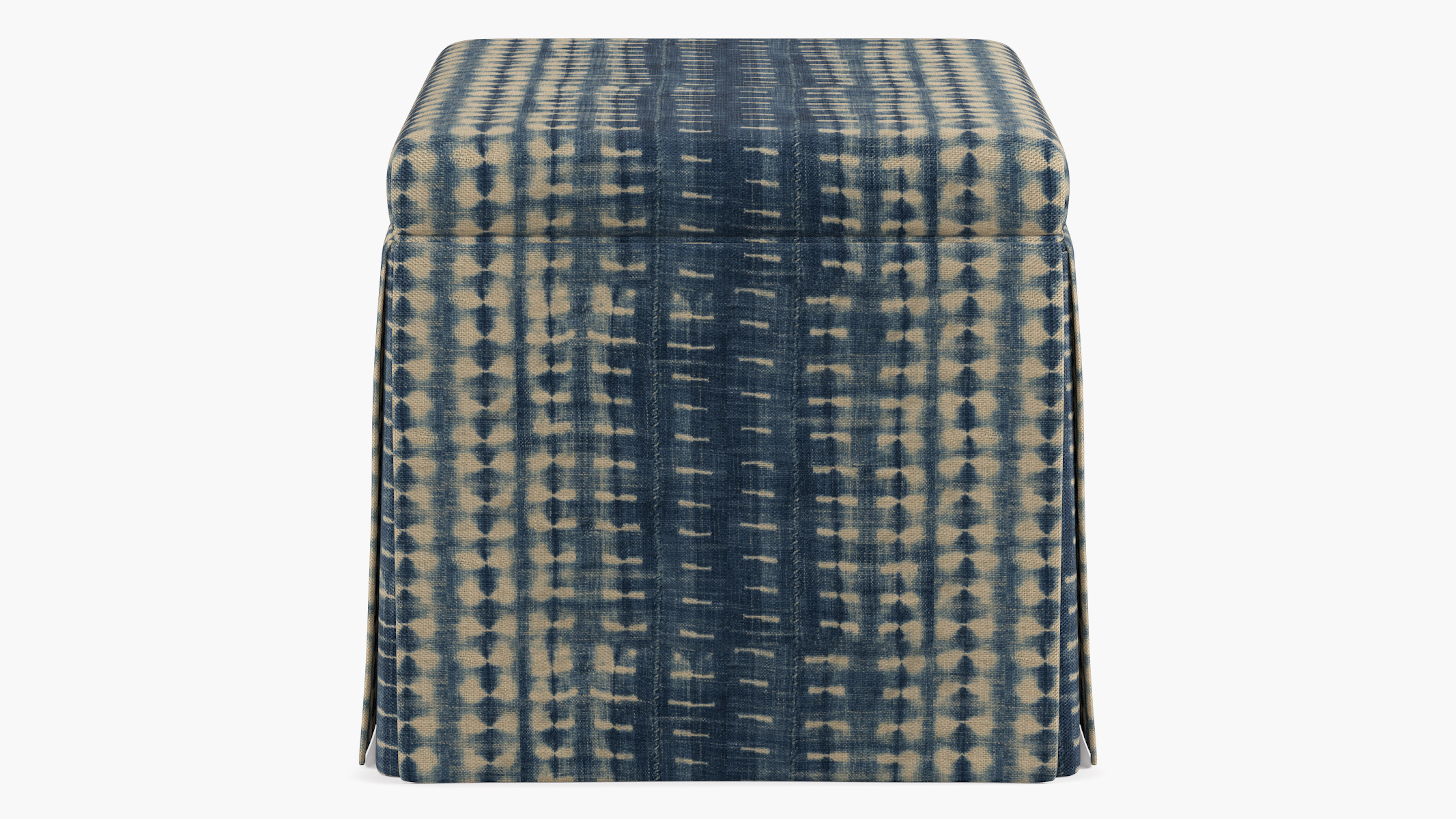Skirted Storage Ottoman | Shibori | The Inside