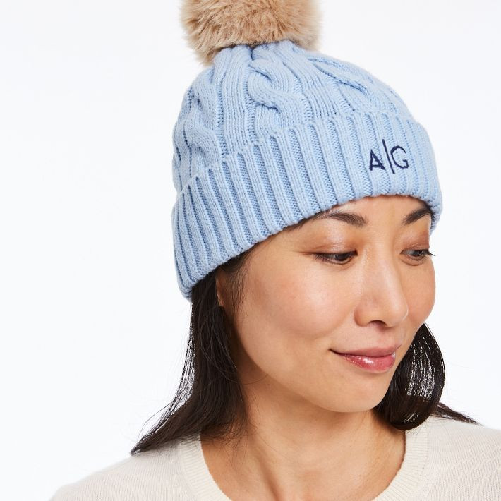 Cable Knit Pom Pom Hat | Mark and Graham