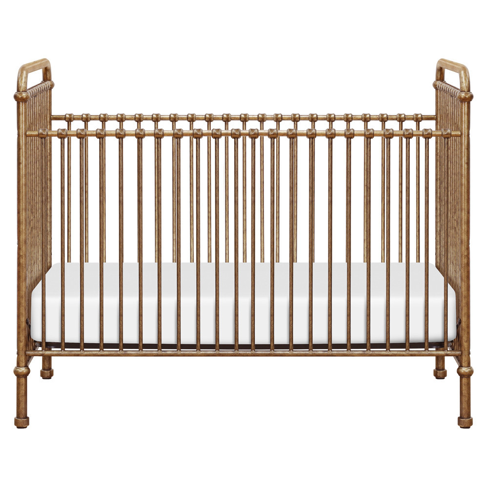 Namesake Abigail French Vintage Gold Steel 3-in-1 Convertible Crib | Kathy Kuo Home