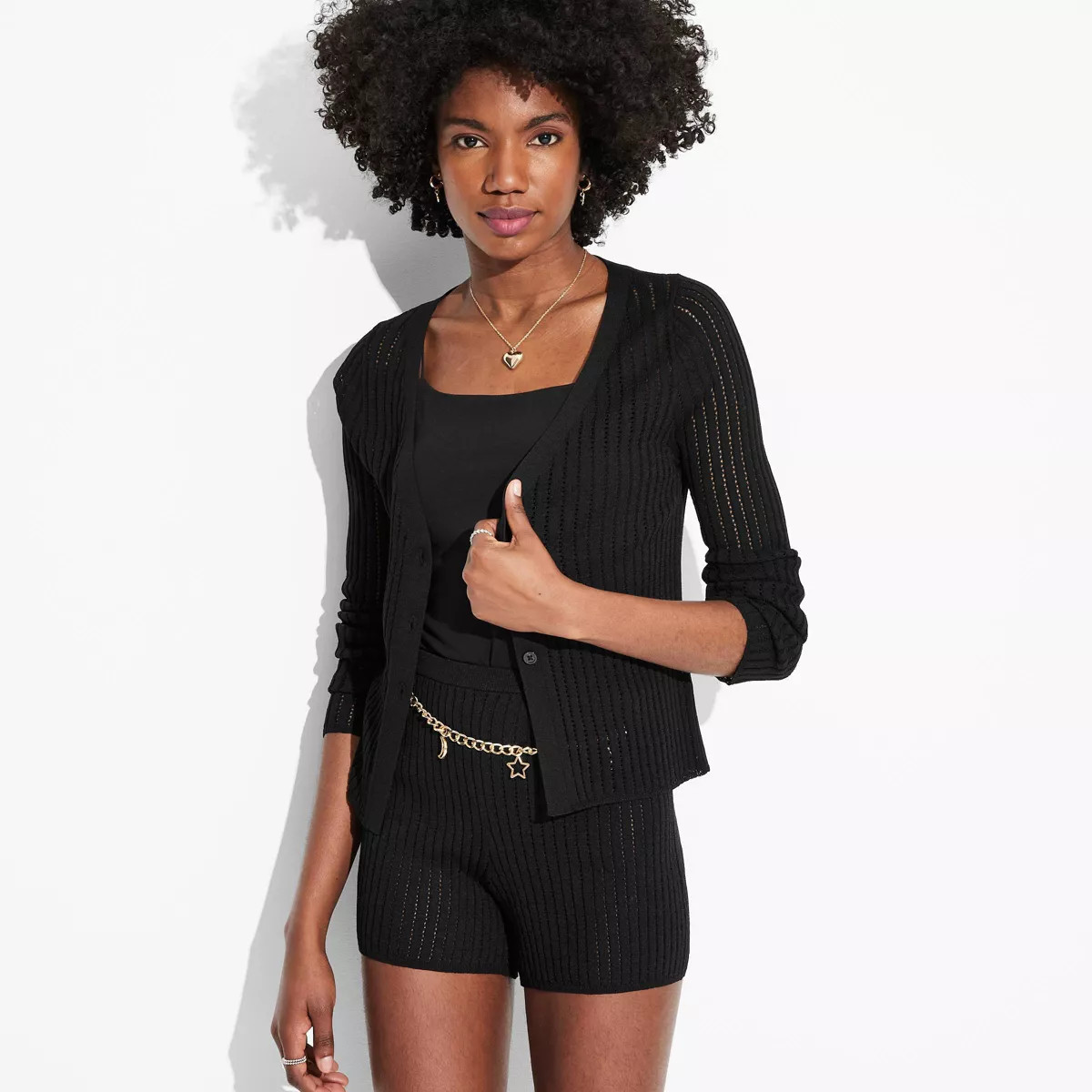 Women's Open Work Pointelle Cardigan - Wild Fable™ Off-White S: Recycled Polyester, Viscose, Li... | Target