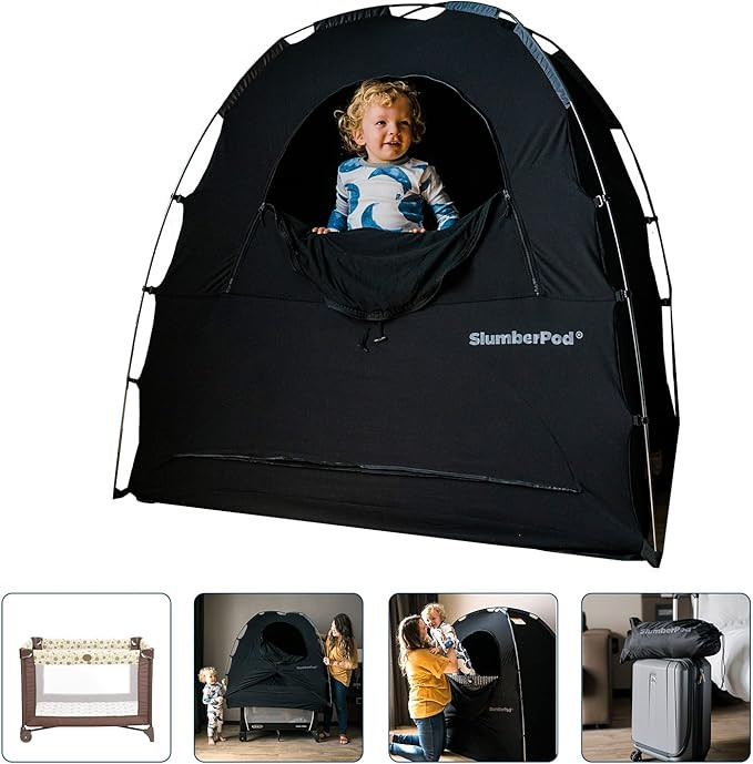 SlumberPod Portable Privacy Pod Blackout Canopy Crib Cover, Sleeping Space for Age 4 Months and U... | Amazon (US)